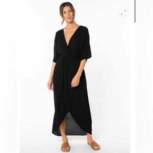 Elegant Black Wrap Dress